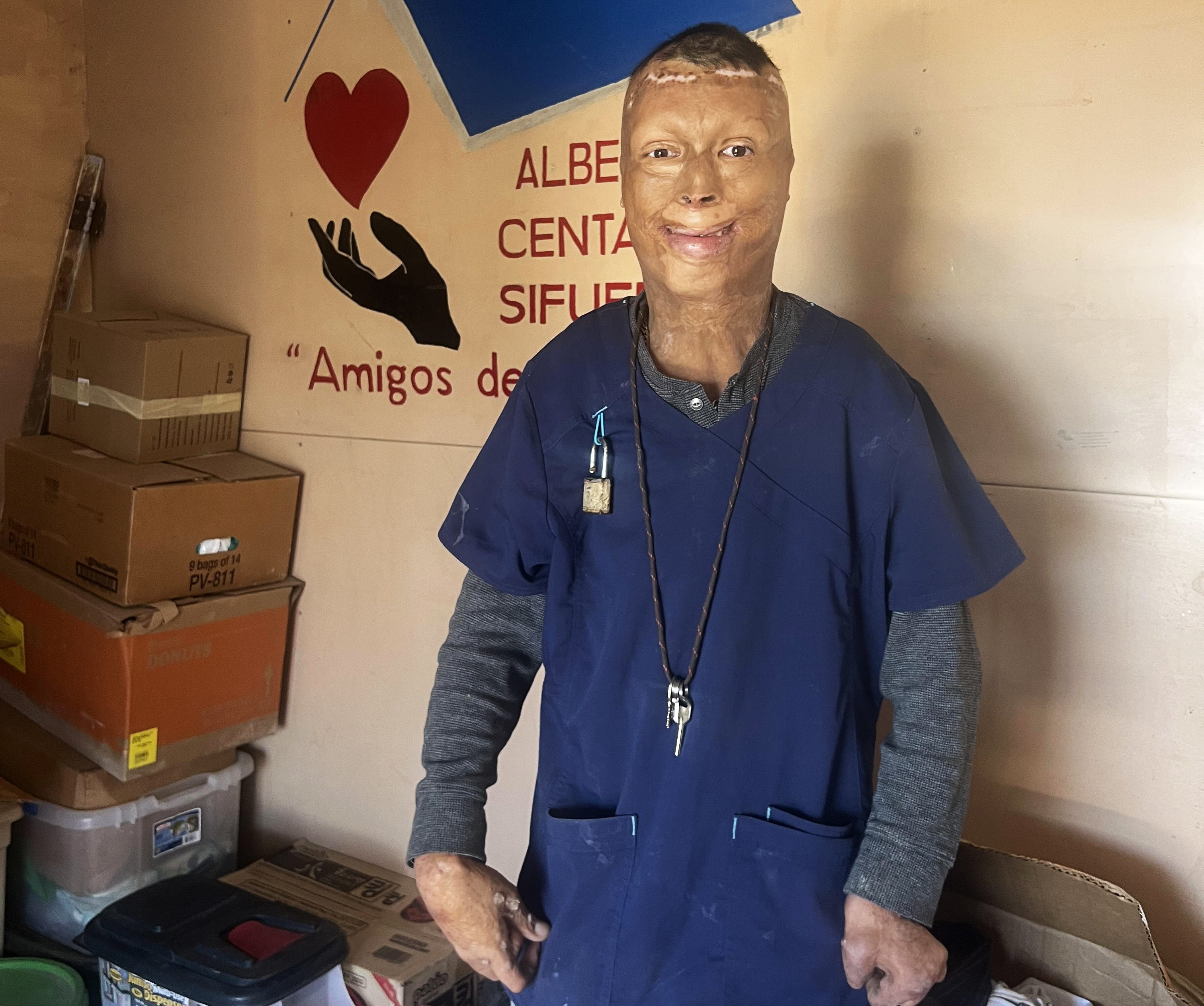 Arturo at the shelter office.